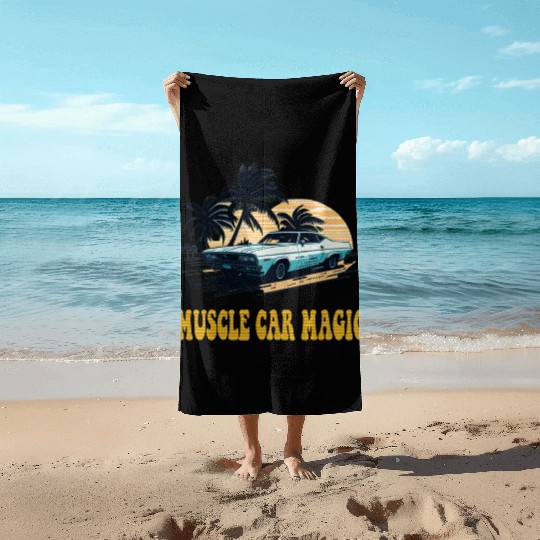 Muscle Car Magic Beach Towels