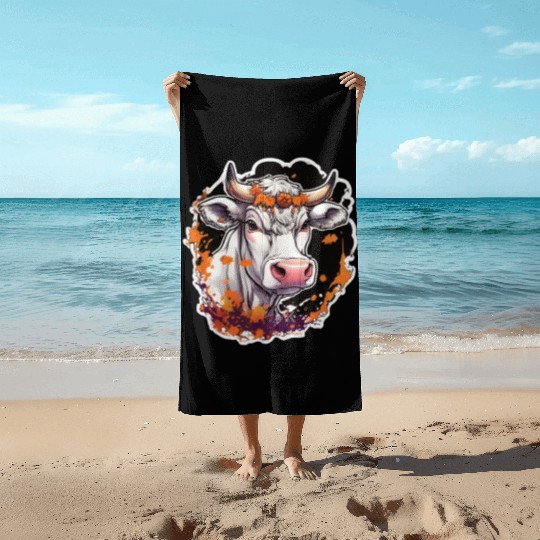 Kug Cow Halloween Cow Skull Cow Head Cows Beach Towels