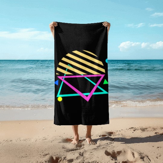 Retro sunset style 80s Beach Towels