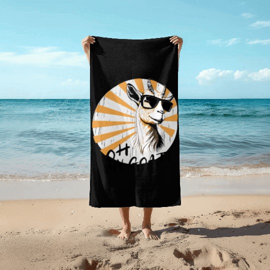 Ho my goat Beach Towels