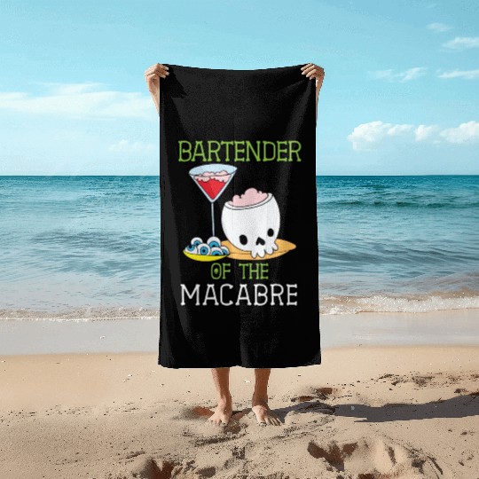 Bartender of the Macabre Bartender Halloween Beach Towels