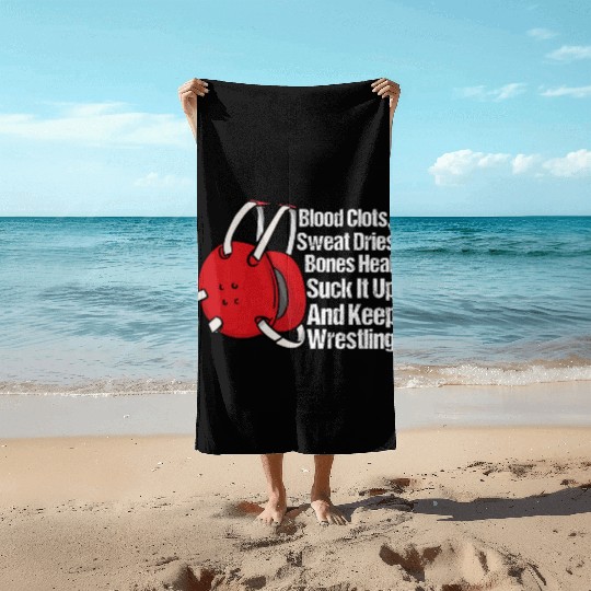Keep Wrestling Beach Towels
