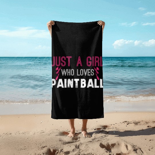 Paintball Girl Paintballer Airsoft Gear Camo Mask Beach Towels