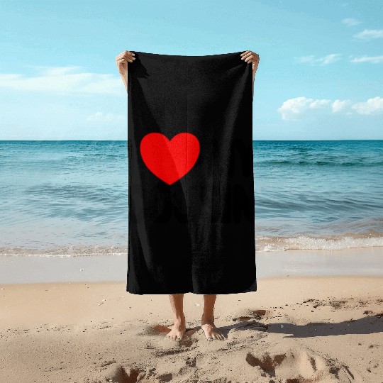 I Love My Cousin Red Heart Redneck Love My Cousin Beach Towels