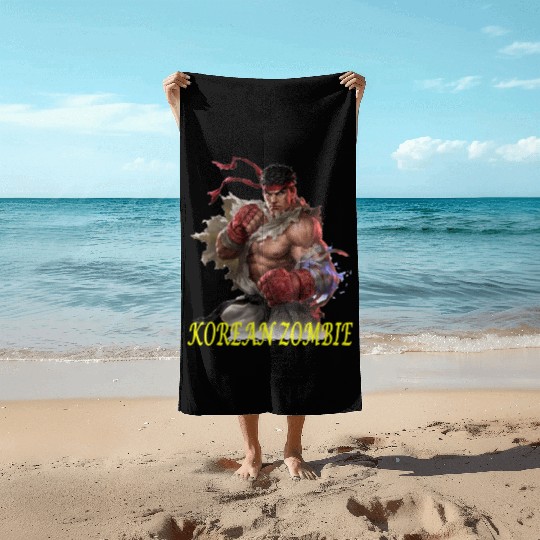 Korean zombie Beach Towels