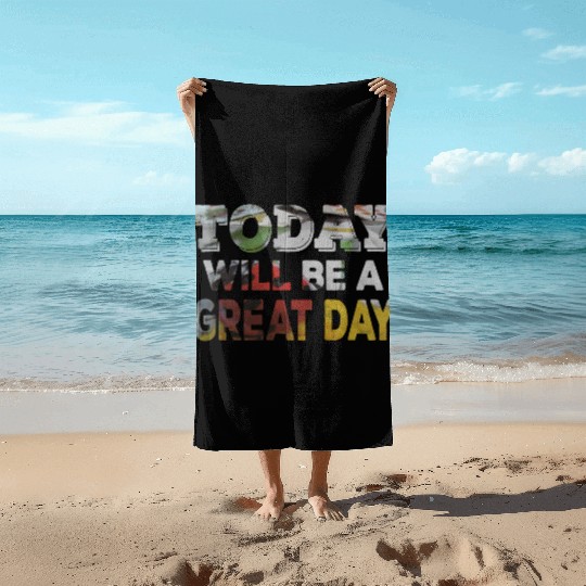 Today Will Be A Great Day Ladybug Inspirational Beach Towels