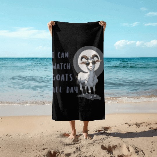 Happy Cute goat Lover Beach Towels