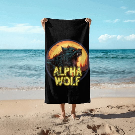 Alpha Wolf Beach Towels