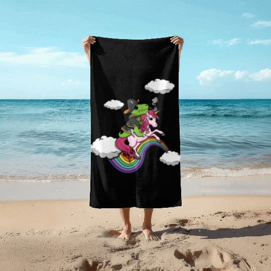 Dinosaur Pirate Unicorn Lazy Creepy Halloween Beach Towels