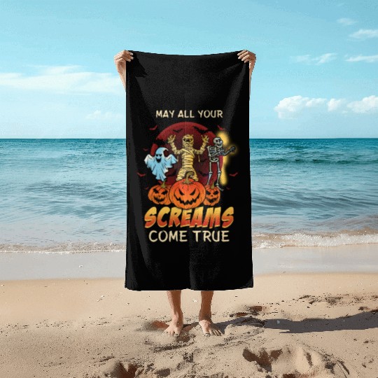 Scary Horror Monsters Lazy Creepy Halloween Beach Towels