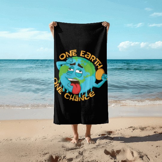 Climate Change Environmental Earth Day Planet Beach Towels