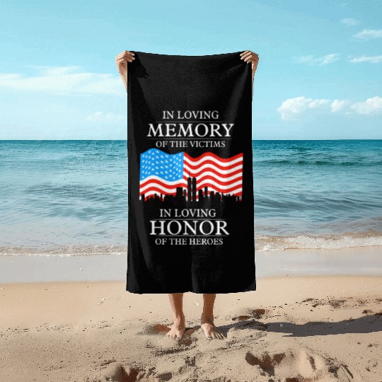 911 in loving memory Beach Towels