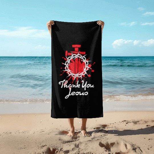 Thank You Jesus Love Jesus ChristianChristmas Beach Towels