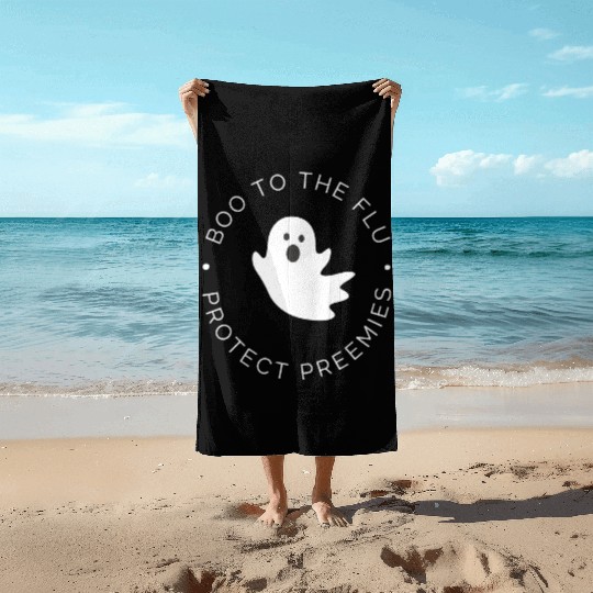 NICU Halloween | Boo to the flu | Protect Preemies Beach Towels