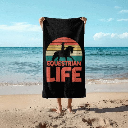 Equestrian Life Horseback Riding Girl Beach Towels