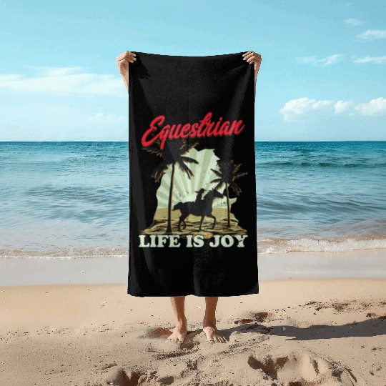 Equestrian Life Riding Girl Horseback Beach Towels