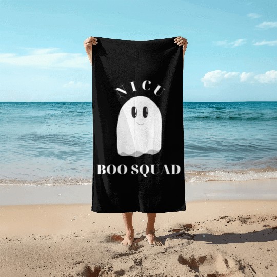 Cute NICU Halloween | NICU Boo Squad design Beach Towels
