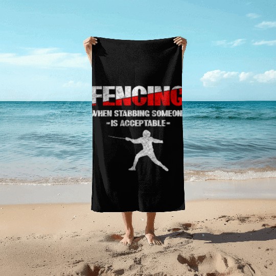 Fencer Fight Sport Fencing Tradition Beach Towels