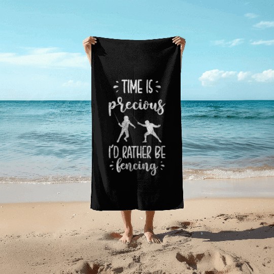 Fencing Sport Fight En Garde Sword Fighting Beach Towels