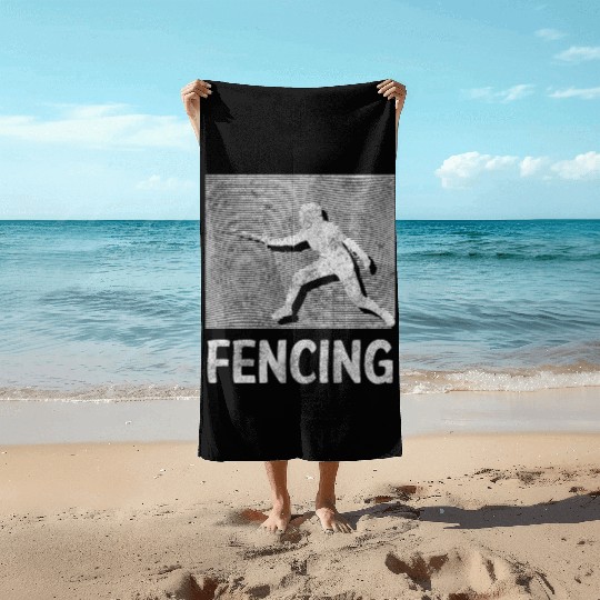 Fencing Sport Training En Garde Beach Towels