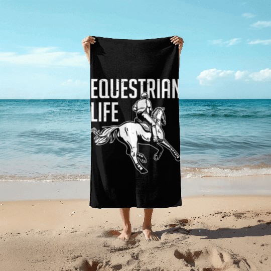 Equestrian Life Riding Girl Horseback Beach Towels