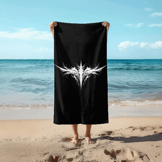 Cyber Sigilism Lightning Bolt Tattoo Design Beach Towels