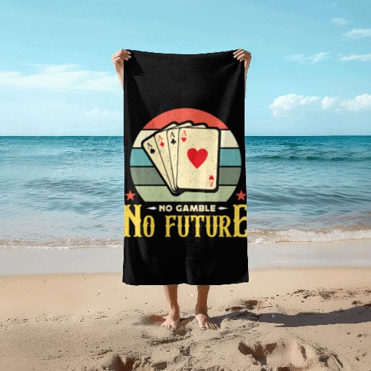 Classic Blackjack No Gamble No Future Retro Dealer Beach Towels
