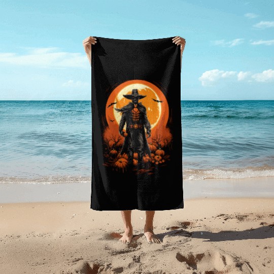Spooky Cowboy Halloween Scary Sheriff Costume Beach Towels