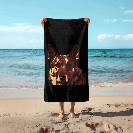 GSD mom dog lovers graphic Beach Towels