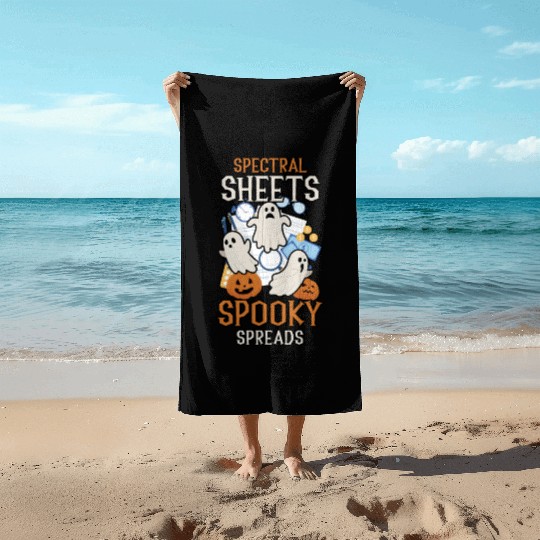 Spectral Sheets Spooky Spreads Scary Halloween Beach Towels