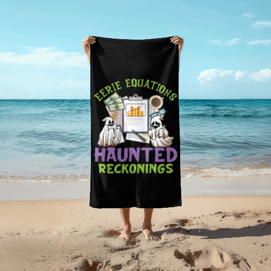 Eerie Equations Haunted Reckonings Halloween Beach Towels