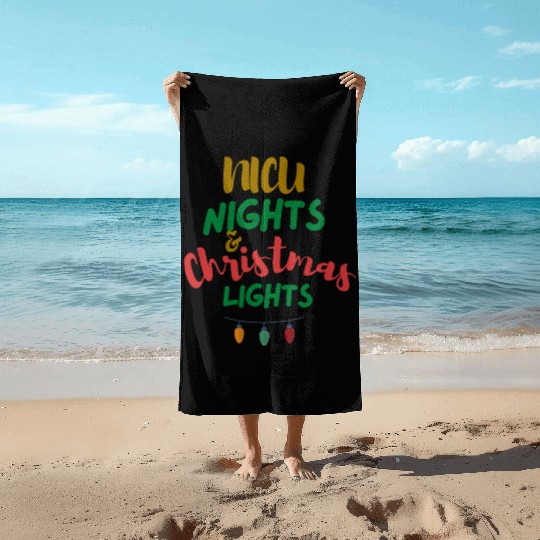 NICU Christmas | NICU nights & Christmas Lights Beach Towels