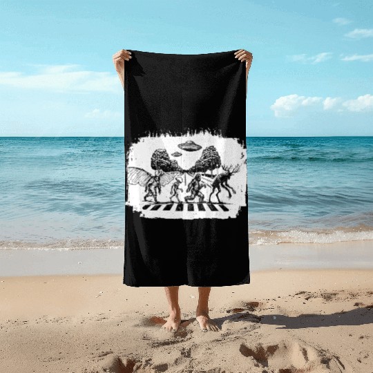 Cryptid Crosswalk Beach Towels