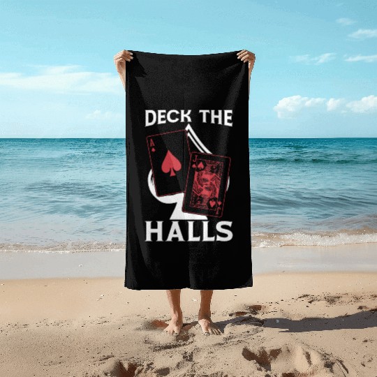Classic Blackjack Deck The Halls Casino Gambling Beach Towels