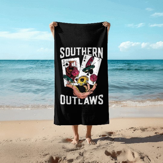 Classic Blackjack Southern Outlaws Loves Card Game Beach Towels