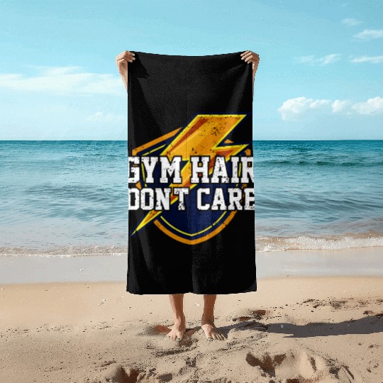 The gym here doesn't care. fitness and health Beach Towels
