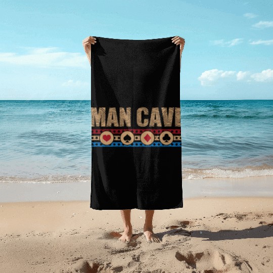 Cribbage Man Cave Loves Board Game Tournament Beach Towels