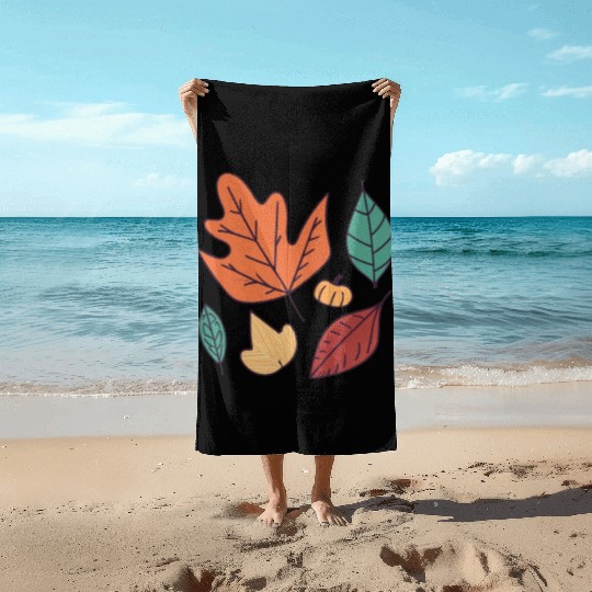 Fall Leaves Embrace the Beauty of Autumn Beach Towels