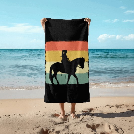 Equestrian Horse Rider Beach Towels