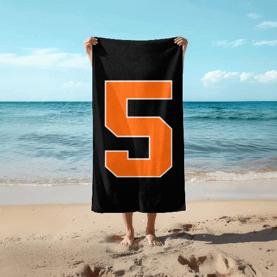 Number 5 Sports Orange Beach Towels