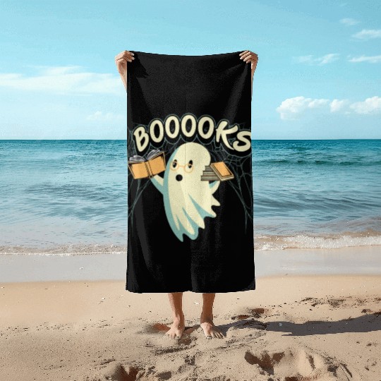 Ghost With Books Booooks Beach Towels