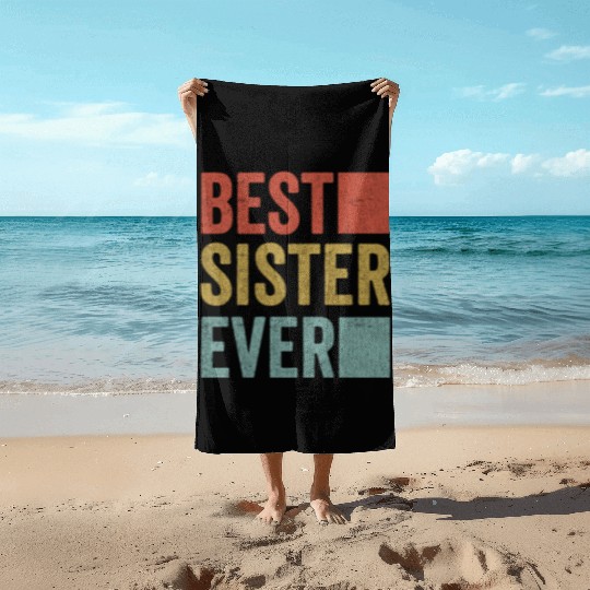 Womans Best Sister Ever Beach Towels Big Sister Little