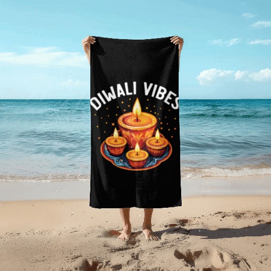 Happy Diwali Diwali Festival Indian Hindu Hinduism Beach Towels