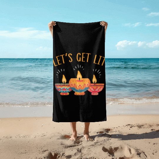 Happy Diwali Diwali Festival Indian Hindu Hinduism Beach Towels