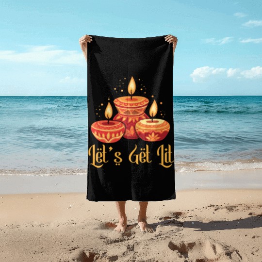 Happy Diwali Diwali Festival Indian Hindu Hinduism Beach Towels