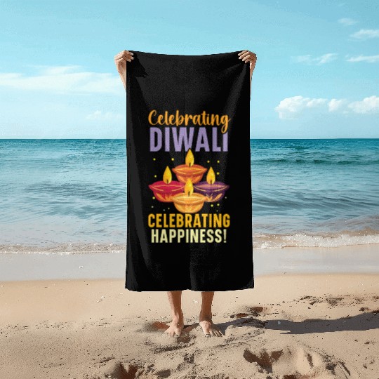 Happy Diwali Diwali Festival Indian Hindu Hinduism Beach Towels