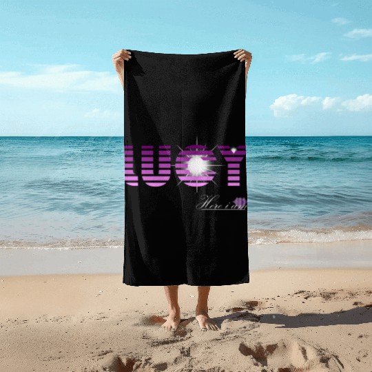 Lucy pink and violet - Latin's etymology - Light Beach Towels