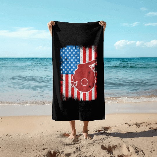Patriotic US Beekeeper Beach Towels