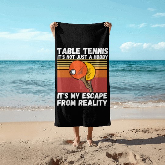 Table Tennis Ping Pong Player Lover Beach Towels