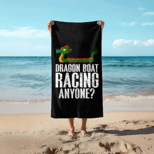 Funny Dragon Boat Racing Anyone Paddle Beach Towels